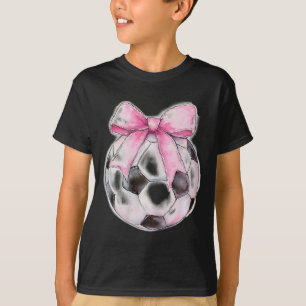 T-shirt Football Ll Rose Coquette Arc Ruban Délicat Filles