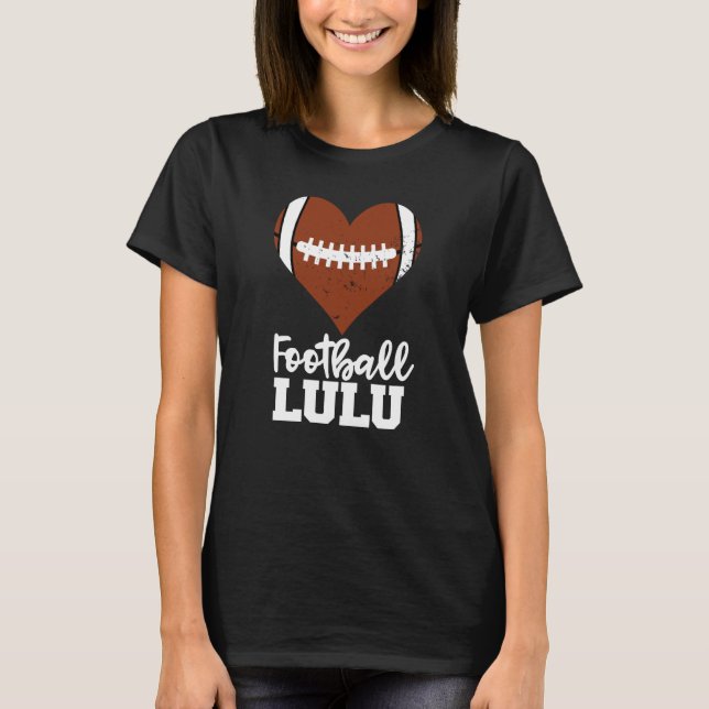 T-shirt Football Lulu Football Heart Grandma Lulu (Devant)