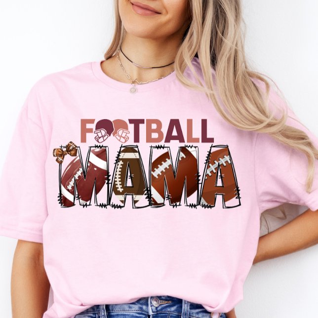 T-shirt Football Mama Chemise Cheer Maman Jeu Jour Tebal F (Football Mama)