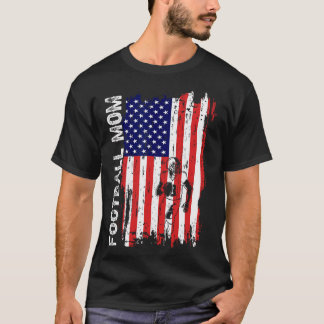 T-shirt Football Maman Américaine Drapeau Patriotique Mama