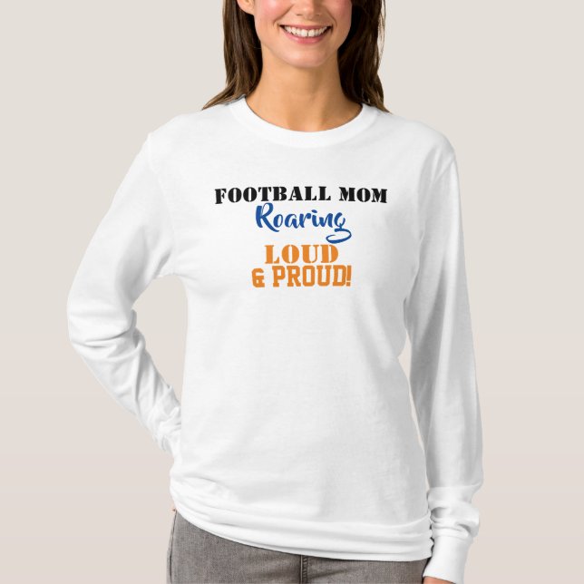 T-shirt Football Maman Blue Orange Numéro (Devant)