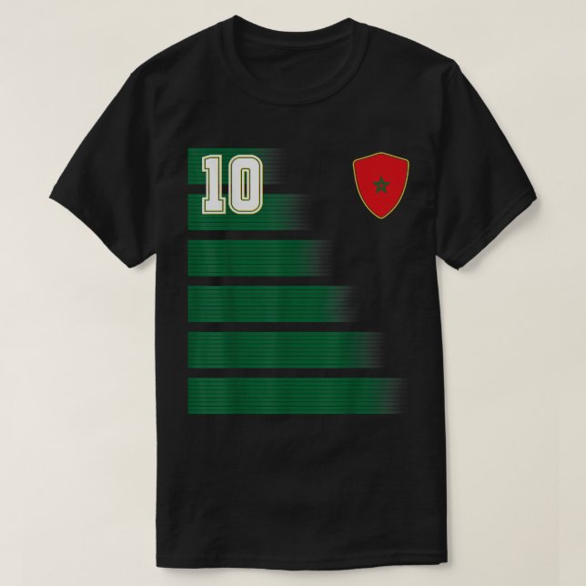 T-shirt Football Maroc Soccer Jersey Retro 10 M (Design devant)