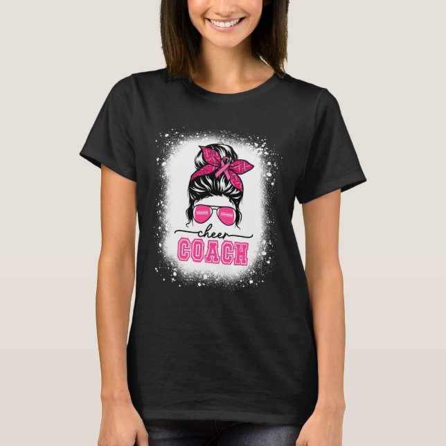 T-shirt Football Messy Bun Maman Cheval Entraîneur Cancer  (Devant)