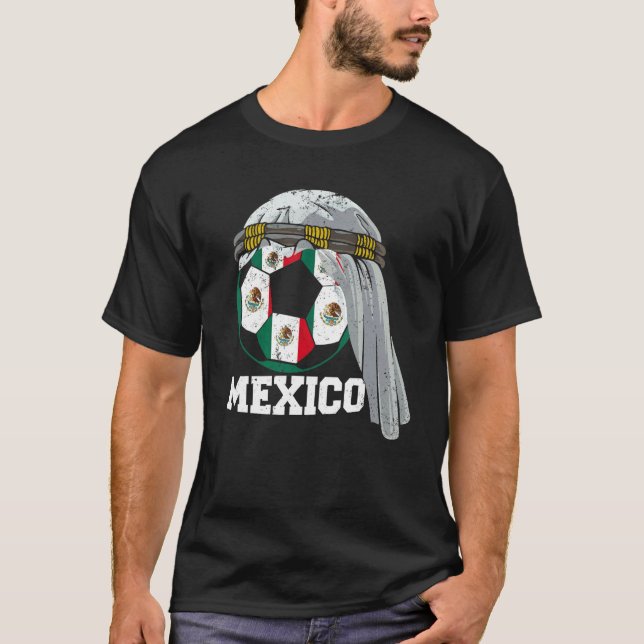 T-shirt Football MEXICO 2022 Mexique Bal Drapeau Arabe Kef (Devant)
