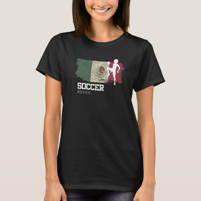 T-shirt Football Mexique Drapeau Football Femme Football F (Devant)