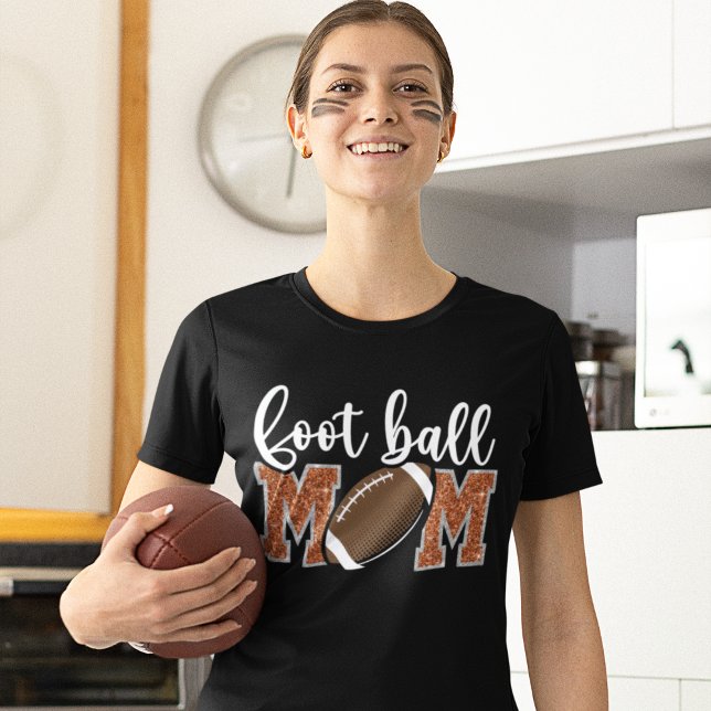 T-shirt Football Mom cute bright Orange text (Créateur téléchargé)