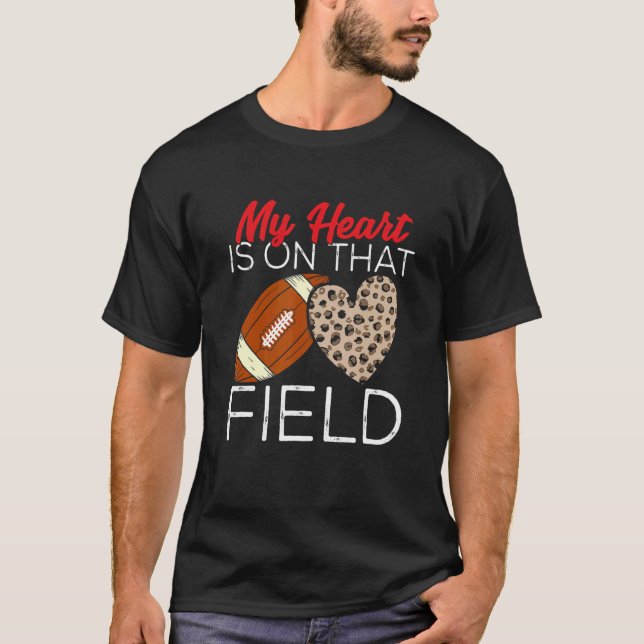 T-shirt Football Mom Football Player Leopard Pattern Footb (Devant)