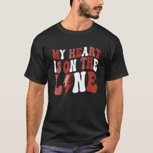 T-shirt Football Mon Coeur Est En Ligne L'Offensive Linema