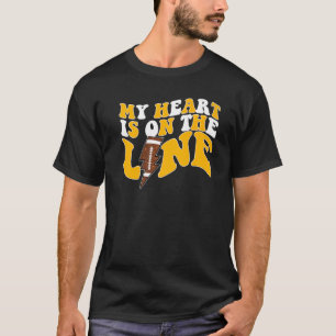 T-shirt Football Mon Coeur Est En Ligne L'Offensive Linema