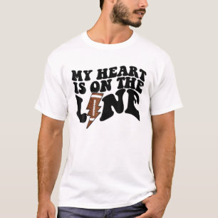 T-shirt Football Mon Coeur Est En Ligne L'Offensive Linema