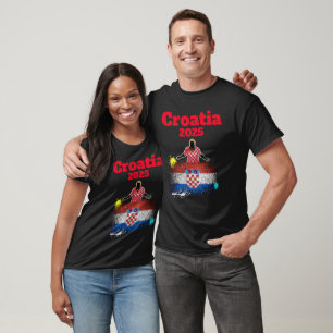 T-shirt Football Objectif Célébration Croatie Drapeau 2025