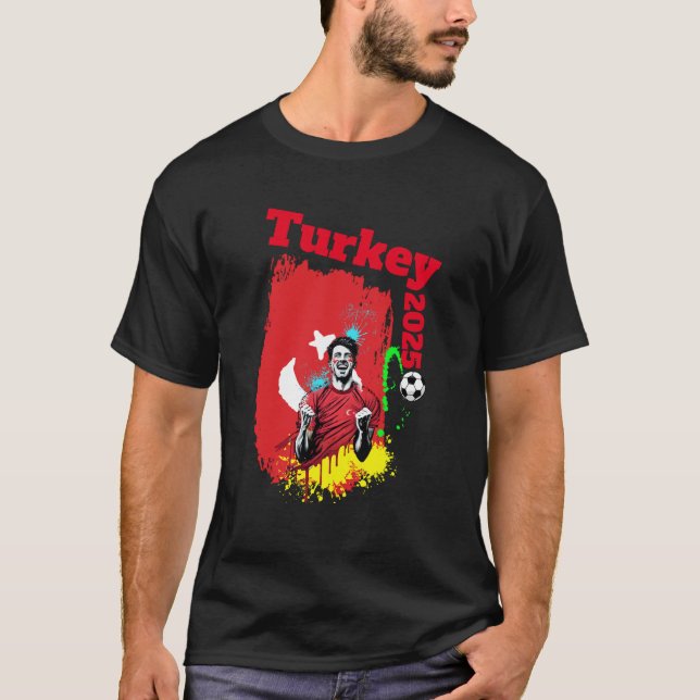 T-shirt Football Objectif Célébration Turquie Drapeau 2025 (Devant)
