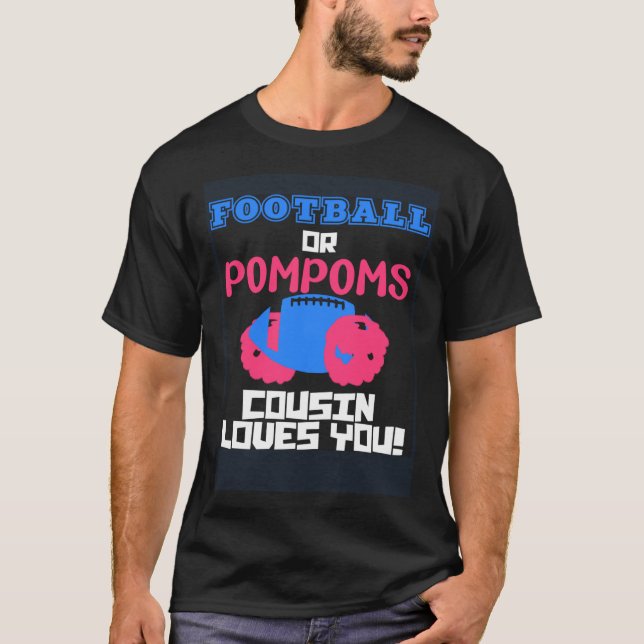 T-shirt Football OU Pompoms Votre Cousin Vous Aime Genre R (Devant)