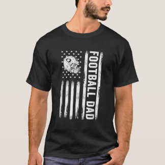 T-shirt Football Papa Drapeau Américain Fier Papa De Balle