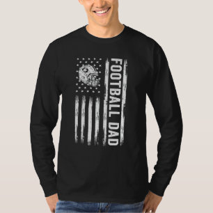 T-shirt Football Papa Drapeau Américain Fier Papa De Balle