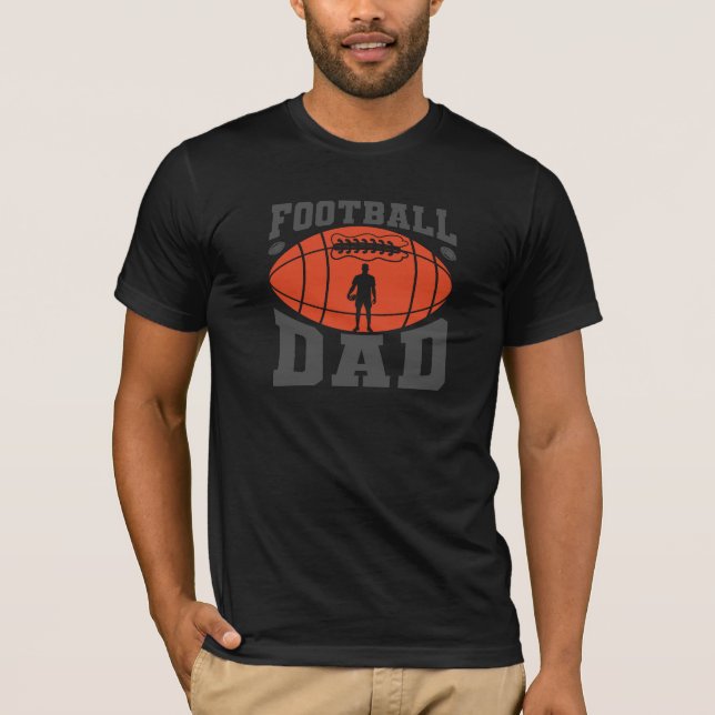 T-shirt Football Papa Retro Texte Design-orange et gris (Devant)