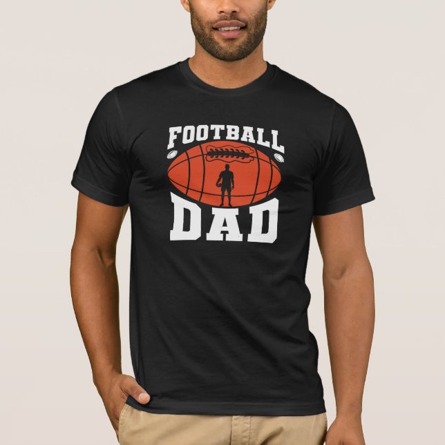 T-shirt Football Papa Retro Texte Design-Orange et gris T- (Devant)