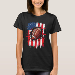 T-shirt Football patriotique 4 juillet drapeau américain