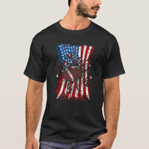 T-shirt Football patriotique 4 juillet Drapeaux américains