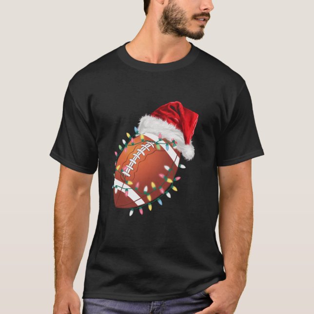 T-shirt Football père Noël pour Noël Football Bo de Noël (Devant)