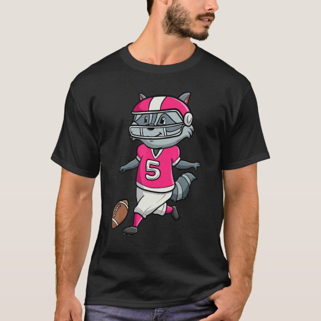 T-shirt Football Player Raccoon   wild Animal Trash Panda (Devant)