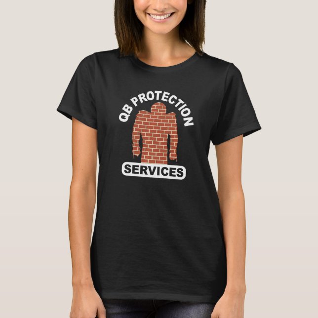 T-shirt football qb protection services offensive lineman (Devant)