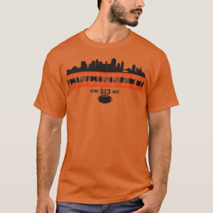 T-shirt Football Retro vintage Cincinnati Skyline 513