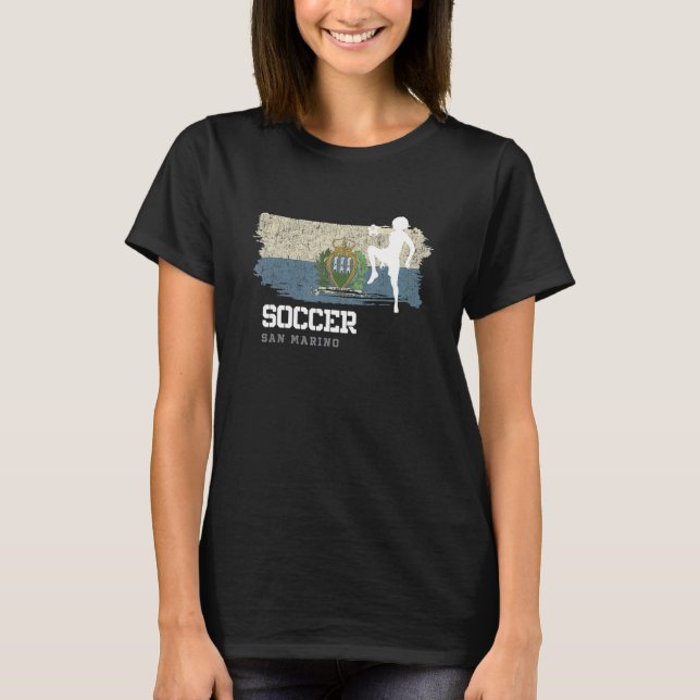 T-shirt Football San Marino Drapeau Football Femme Footbal (Devant)