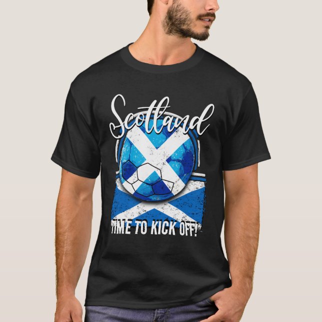 T-shirt Football Scotland Drapeau, Balle de Football Rétro (Devant)