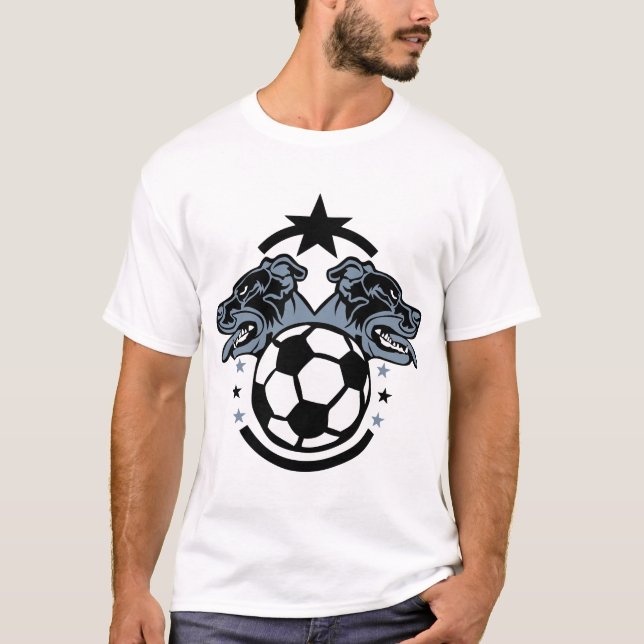 T-shirt football soccer chien dog logo club Hund perro can (Devant)