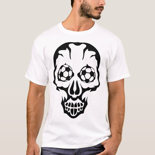 T-shirt football soccer tete mort skull oeil eye ballon 22 (Devant)