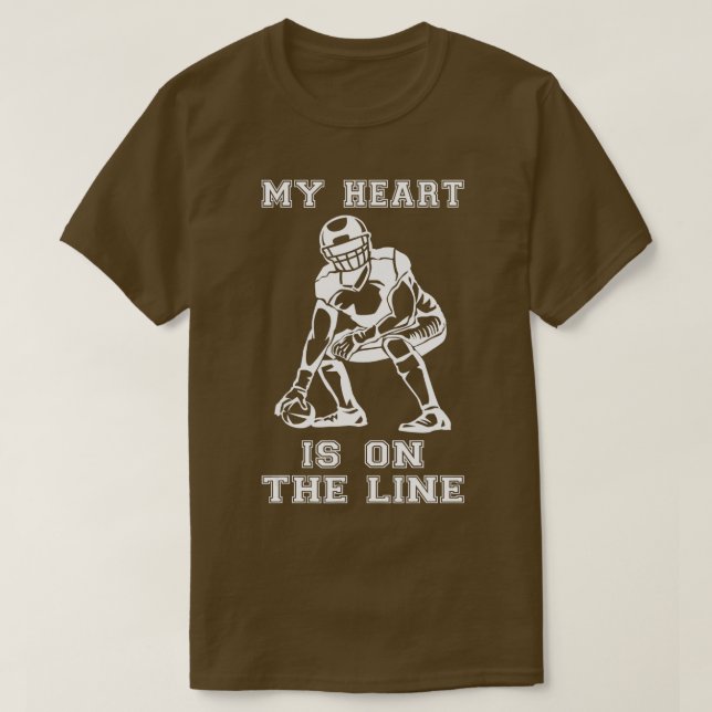 T-shirt Football Sports Mon Coeur Est En Ligne Offensive (Design devant)