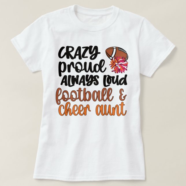 T-shirt Football Tante De Joueur De Football Pom-pom girl (Design devant)