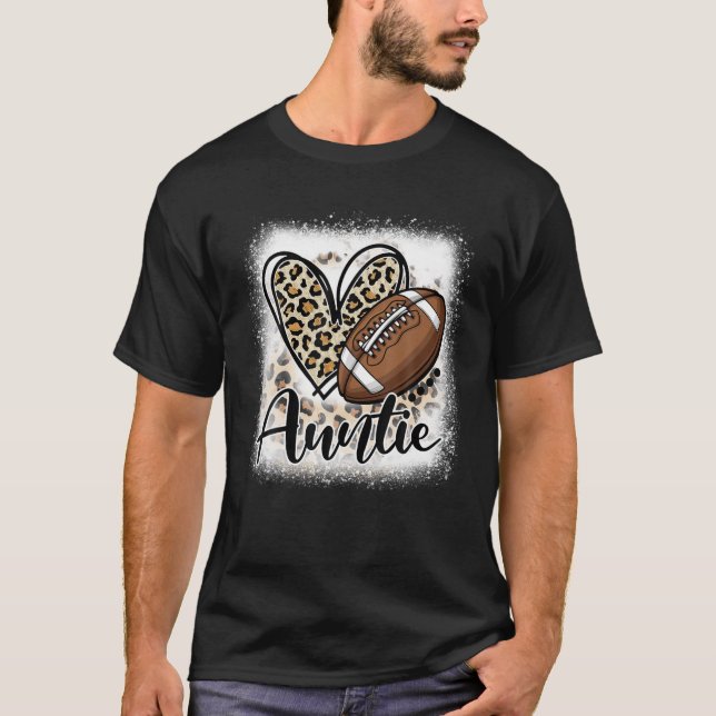 T-shirt Football Tante Leopard Heart Football Saison Blea (Devant)