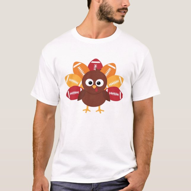 T-shirt Football Turkey Funny Thanksgiving Oversized T-Shi (Devant)