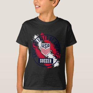 T-shirt Football Usa Rétro Peinture Grise Usmnt Officielle