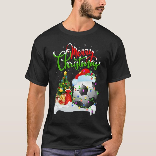 T-shirt Football   Xmas Decorations Santa Football Christm (Devant)
