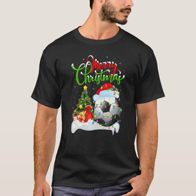 T-shirt Football  Xmas Decorations Santa Football Christma (Devant)