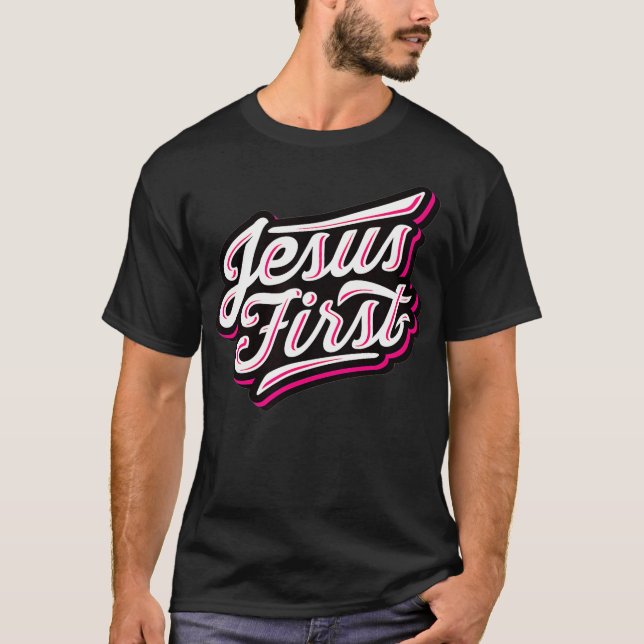 T-shirt For a Biblical Marriage - Jesus First - Religious  (Devant)