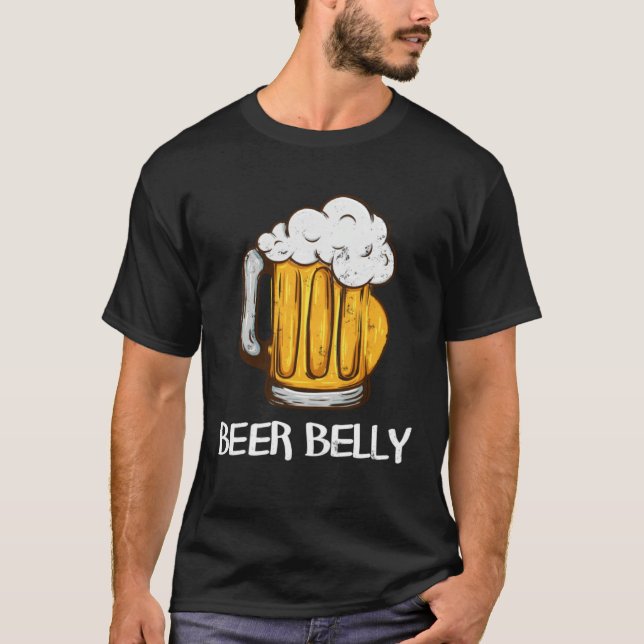 T-shirt for Beer Drinkers  BEER BELLY Joke Pun Graphic (Devant)