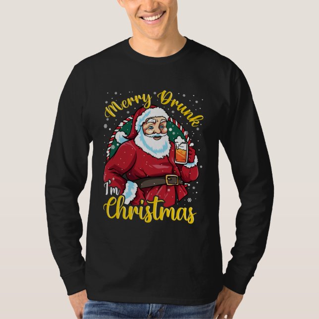 T-shirt for Beer   Merry Drunk I m Christmas (Devant)