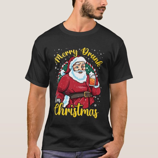 T-shirt for Beer   Merry Drunk I m Christmas (Devant)