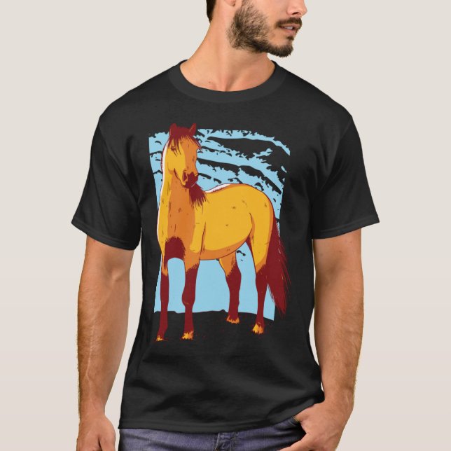 T-shirt for Girls with Horses  Cute Beautiful Horse (Devant)