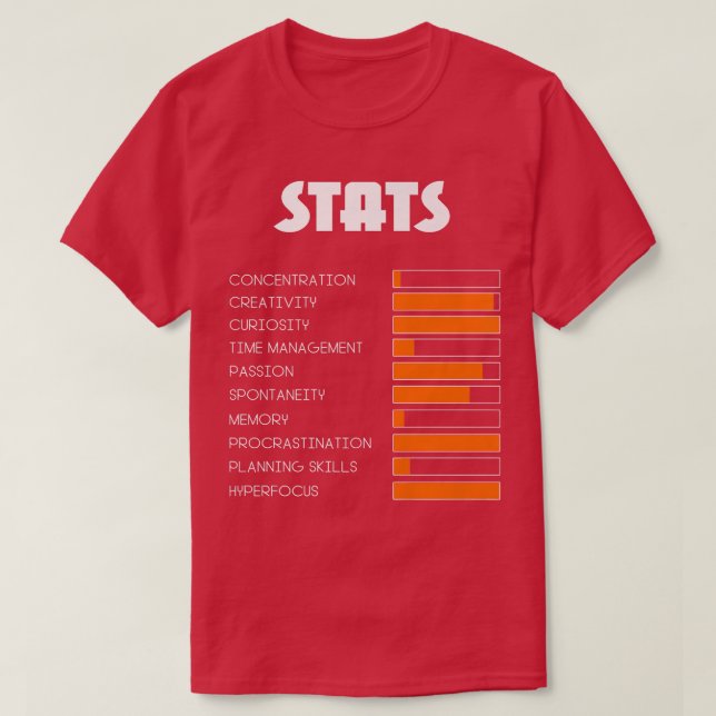 T-shirt For Kids With ADHD Stats Neurodiversity Men Boys A (Design devant)