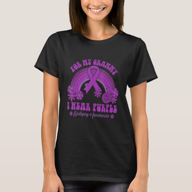 T-shirt For My Grammy I Wear Purple Epilepsy Awareness Rai (Devant)