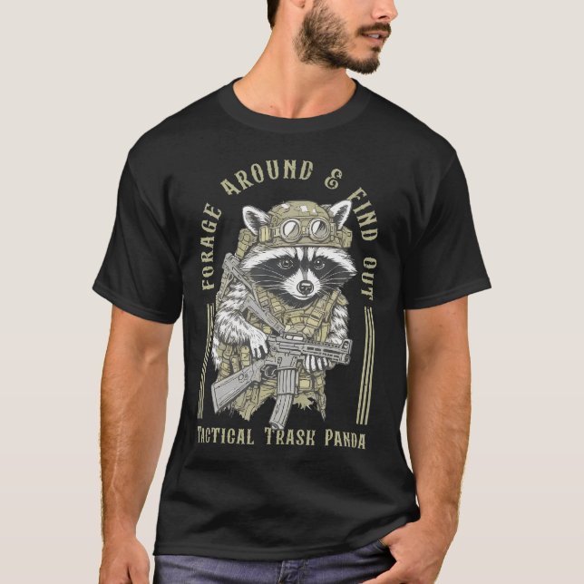 T-shirt Forage Autour Découvrez Tactical Trash Panda Appar (Devant)