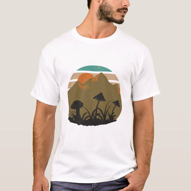 T-shirt Forager de champignon psychédélique rétro (Devant)