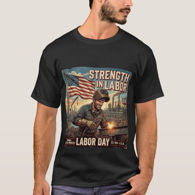 T-shirt Force dans le travail - Hommage au travailleur amé (Devant)