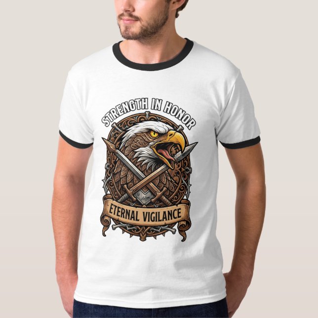 T-shirt Force Dans l'Honneur Vigilance Éternelle Aigle (Devant)