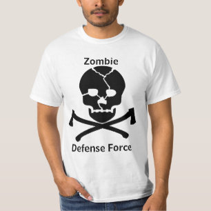T-shirt Force de défense de zombi : Crânes et haches